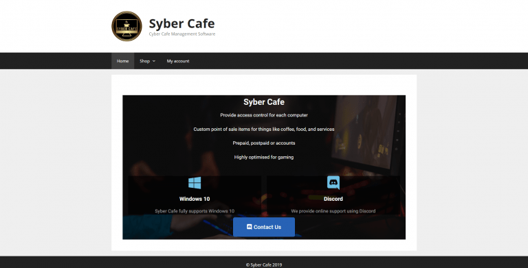 Syber Cafe – Cyber Cafe Management Software, Website Screenshot